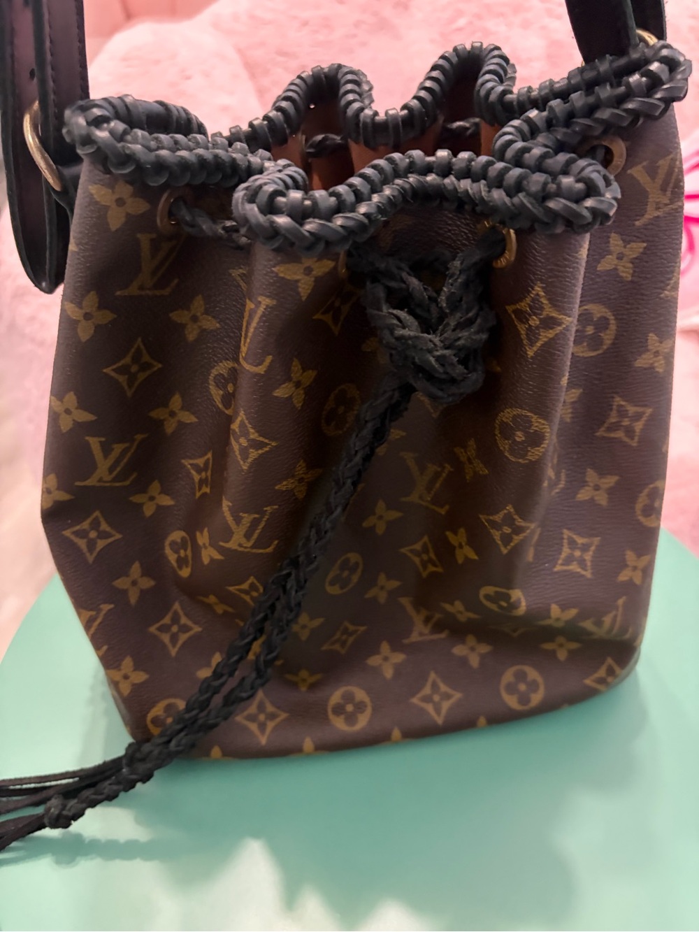 Louis Vuitton Brown Monogram Drawstring Shoulder Bag / Bucket Bag - Vintage Boho